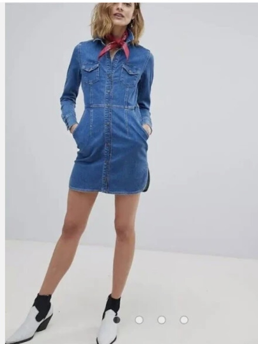 Free People Dynamite Denim Dress - Picture 2 of 6